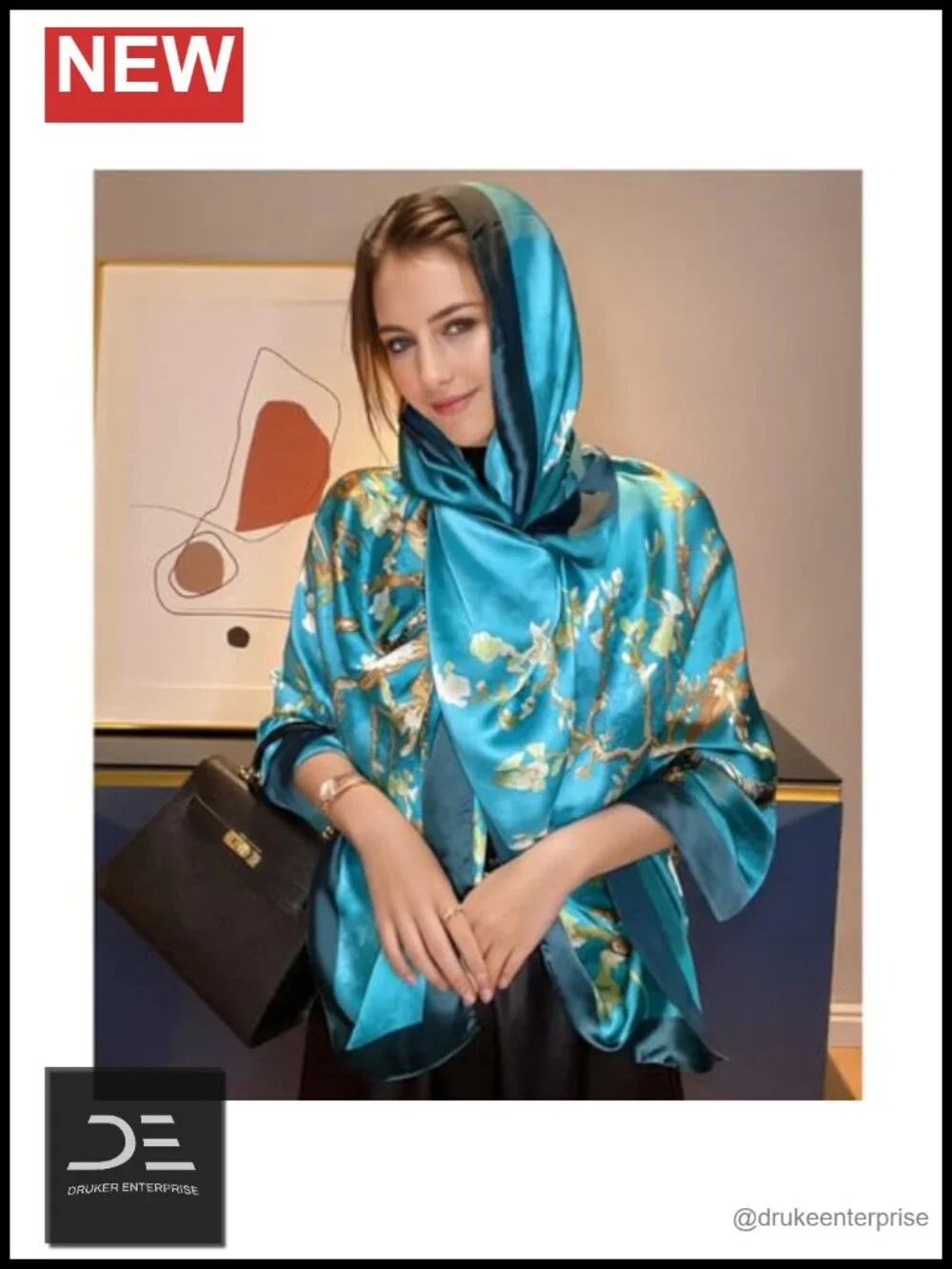 100% Silk Feeling Polyester Fashion Scarf Long Mulberry Satin Shawl Wrap